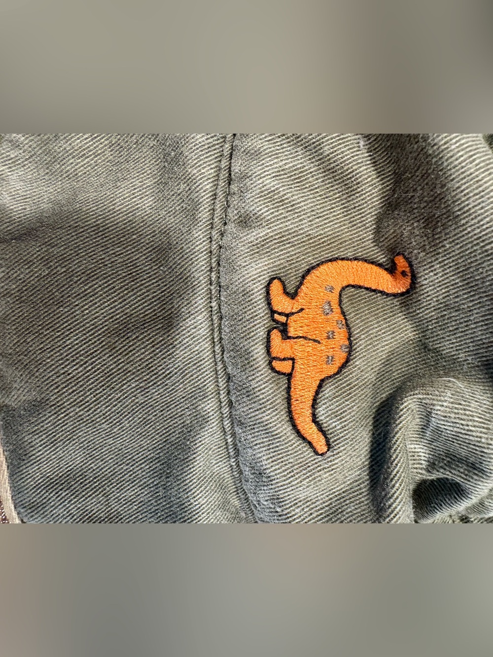 Vintage Gymboree Olive Green 100% Cotton Bucket Hat with Dinosaur Detail 18th-3t - Picture 5 of 5